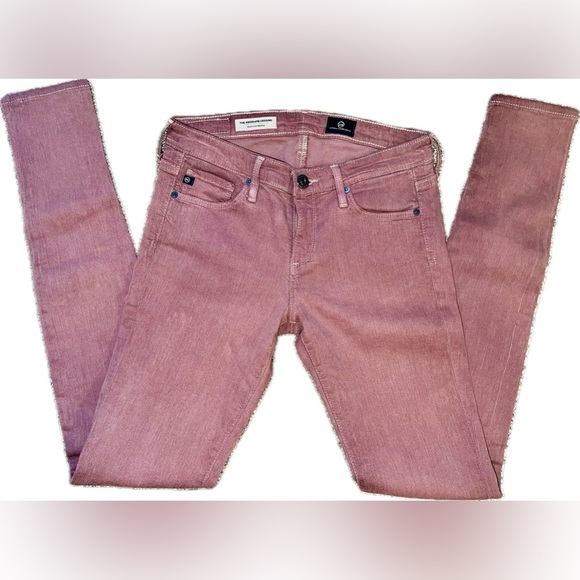25R AG Adriano Goldschmied Mid Rise Mauve Absolute Legging Extreme Skinny EUC - Picture 1 of 5